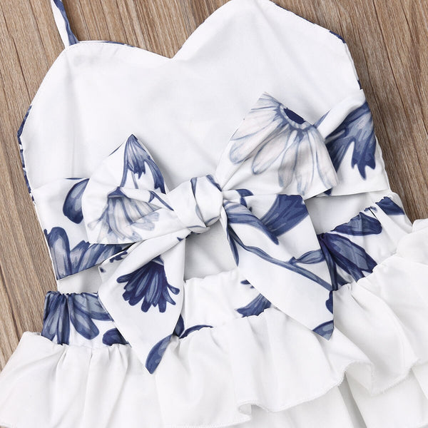 Tanzie Blue Daisy Ruffle Romper