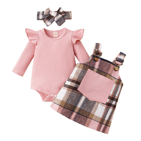 Holly Tartan Sleeved Romper Set