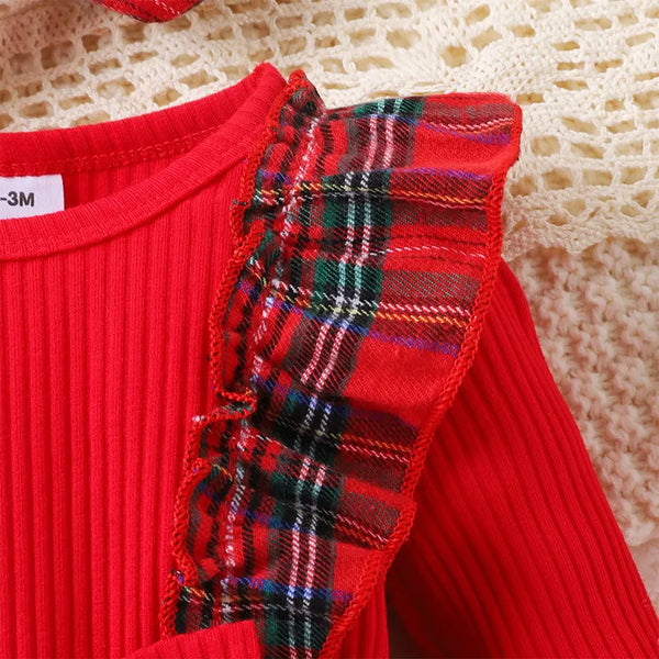Ivy Tartan Pinafore Romper Set