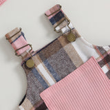 Misha Plaid Overall Dress Set