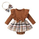 Marsha Ruffle Plaid Romper Set