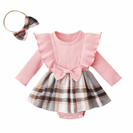 Holly Tartan Sleeved Romper Set
