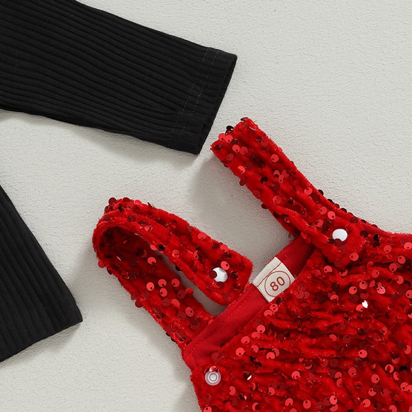 Dana Sequin Pinafore Dress Set