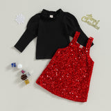 Dana Sequin Pinafore Dress Set