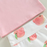 'Peachy' Print Shorts Set