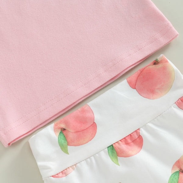 'Peachy' Print Shorts Set
