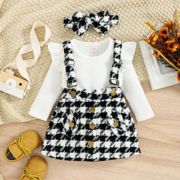 Dion Houndstooth Pinafore Set