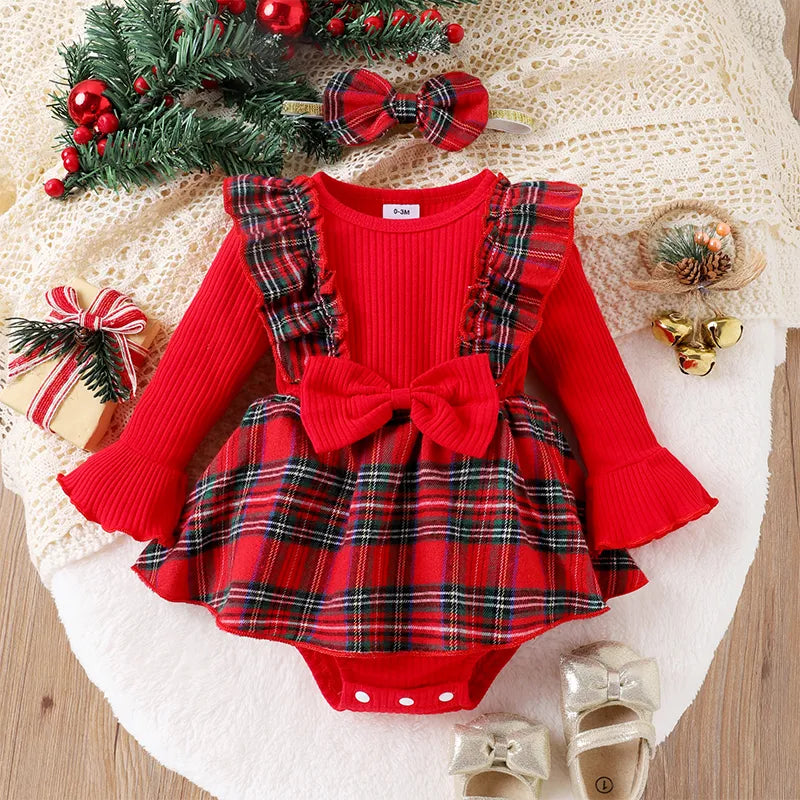 Ivy Tartan Pinafore Romper Set