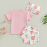 'Peachy' Print Shorts Set