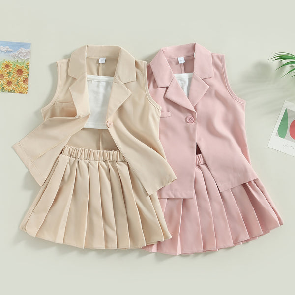 Lindsay Sleeveless Suit Skirt Set
