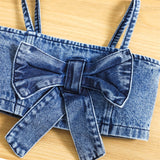 Camille Denim Cami Crop and Skort Set