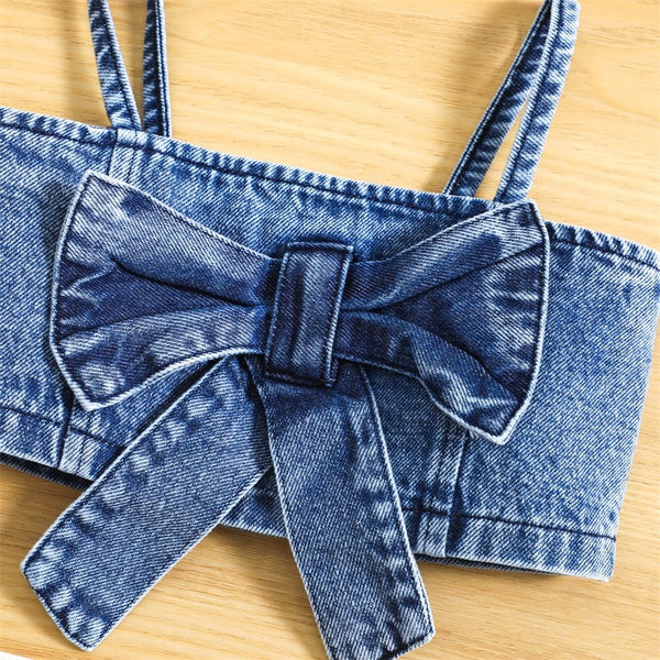 Camille Denim Cami Crop and Skort Set