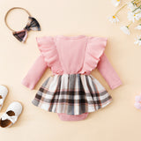 Marsha Ruffle Plaid Romper Set