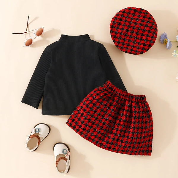 Anna Houndstooth Skirt Set