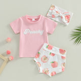 'Peachy' Print Shorts Set