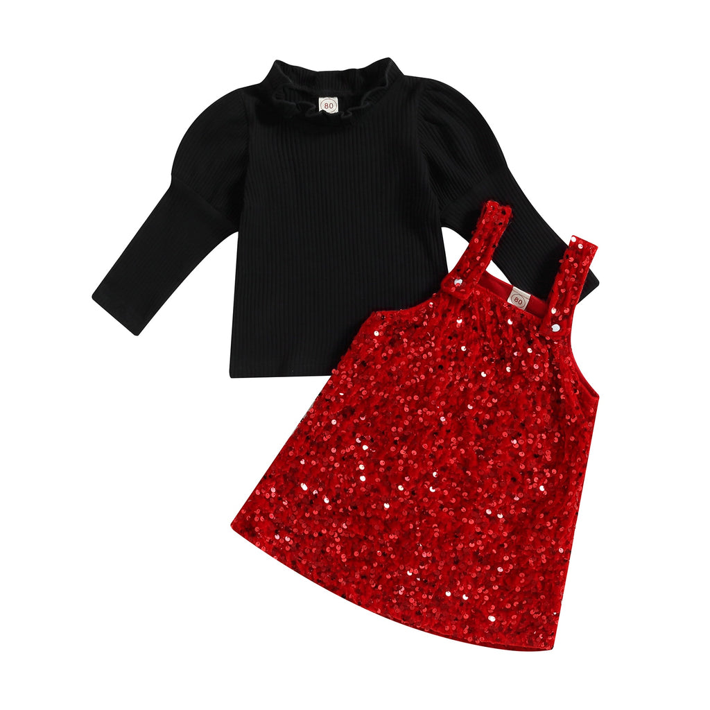 Dana Sequin Pinafore Dress Set
