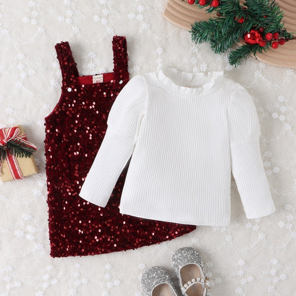 Dana Sequin Pinafore Dress Set