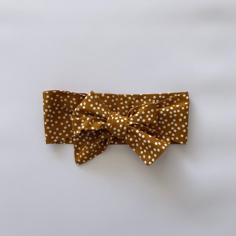 Salted Caramel Polka Dot Headwrap