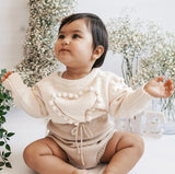 Grace Pompom Heart Knit Romper