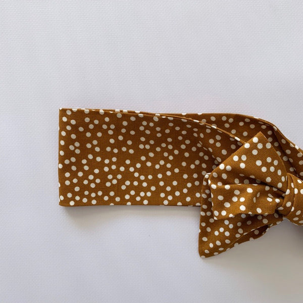 Salted Caramel Polka Dot Headwrap