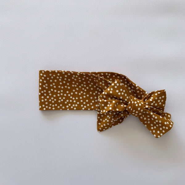 Salted Caramel Polka Dot Headwrap