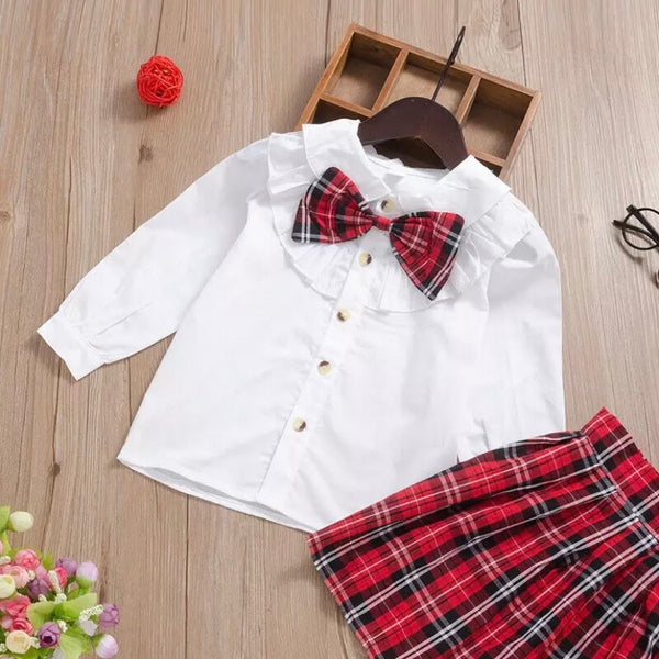 Mistletoe Tartan Skirt Set