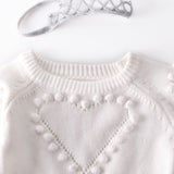 Grace Pompom Heart Knit Romper