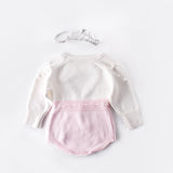 Grace Pompom Heart Knit Romper