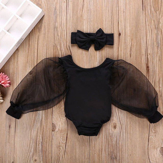 Adele Mesh Sleeve Bodysuit Set