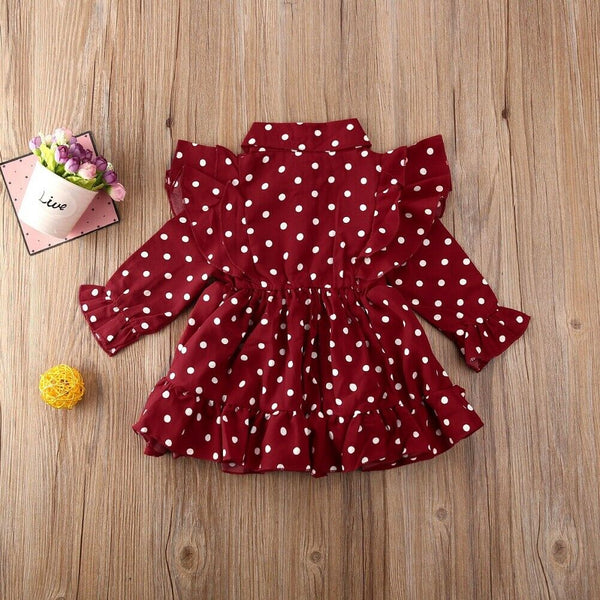 Mila Polka-Dot Ruffle Dress