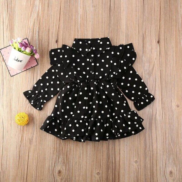 Mila Polka-Dot Ruffle Dress