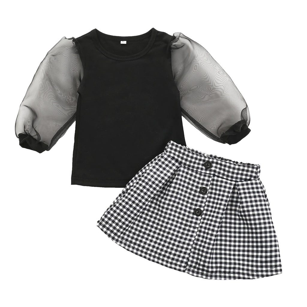 Blakely Mesh Sleeve Skirt Set