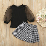 Blakely Mesh Sleeve Skirt Set