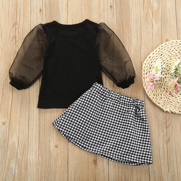 Blakely Mesh Sleeve Skirt Set