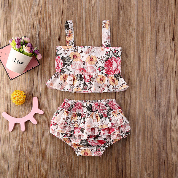 Dahlia Floral Ruffle Set