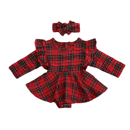 Ivy Tartan Pinafore Romper Set
