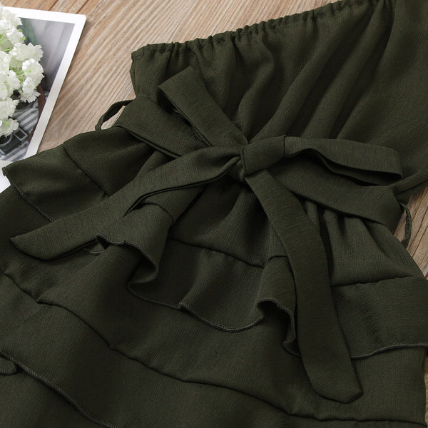 Evita One-Shoulder Ruffle Dress