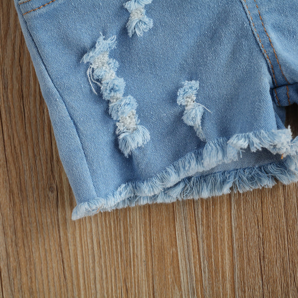 Amelia Denim One-Shoulder Set