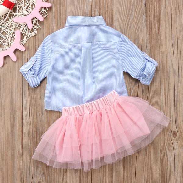 Carly Pin Stripe Tutu Set