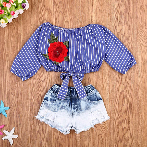 Sofia Denim Shorts Set