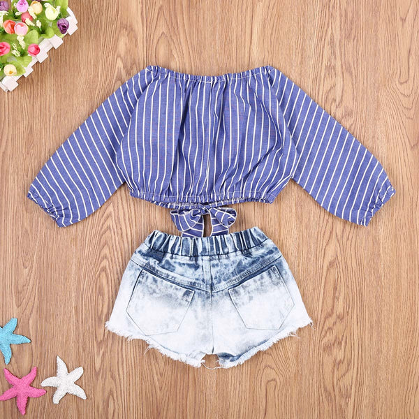 Sofia Denim Shorts Set