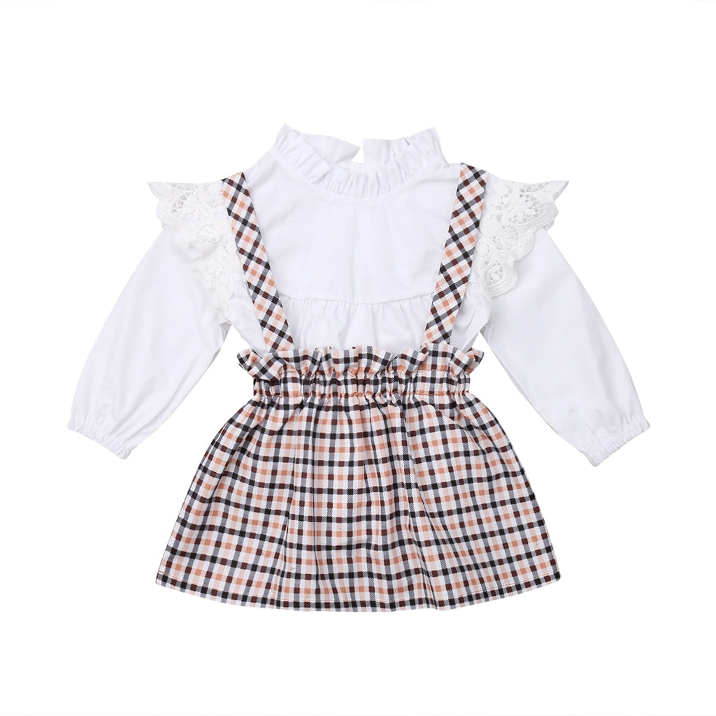 Karinne Plaid Pinafore Set