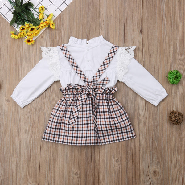 Karinne Plaid Pinafore Set