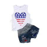 Miss America Denim Shorts Set