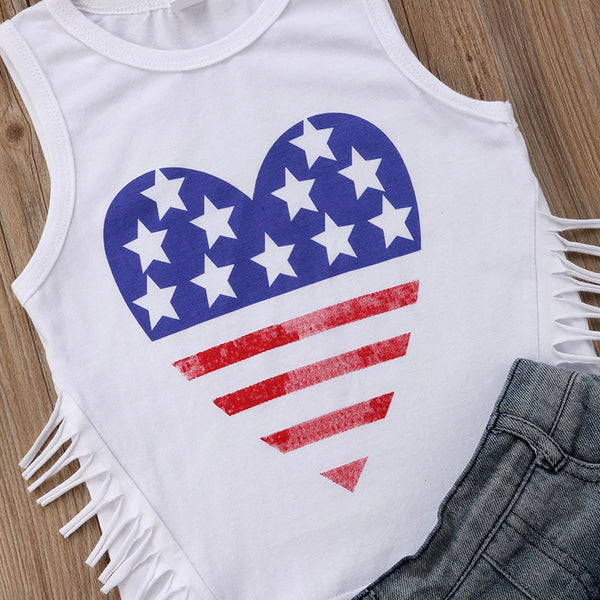 Miss America Denim Shorts Set