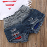 Miss America Denim Shorts Set