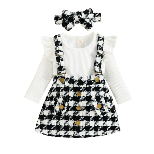 Dion Houndstooth Pinafore Set