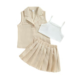 Lindsay Sleeveless Suit Skirt Set