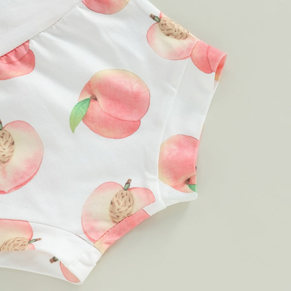 'Peachy' Print Shorts Set