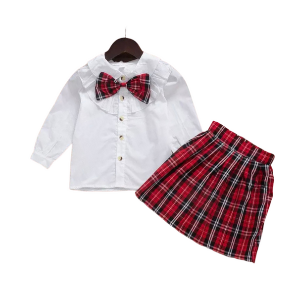 Mistletoe Tartan Skirt Set